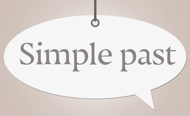 Simple past - Text auf Schildchen