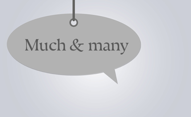 Schild mit der Aufschrift "Much & many"