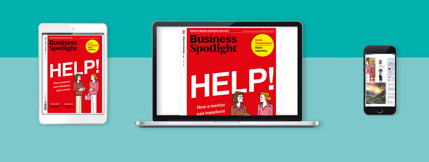 verschiedene Geräte mit Business-Spotlight-Inhalten