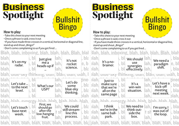 Business Spotlight Bullshit Bingo