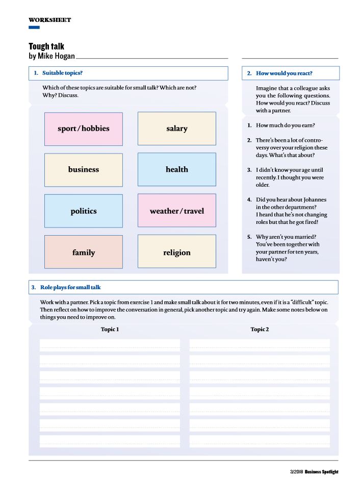 Classroom Worksheet