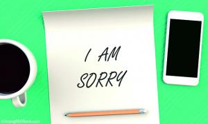 Notiz mit dem Text "I am sorry"