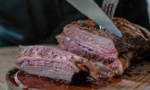 beef being cut