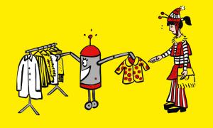 Robot helping shop for clothes