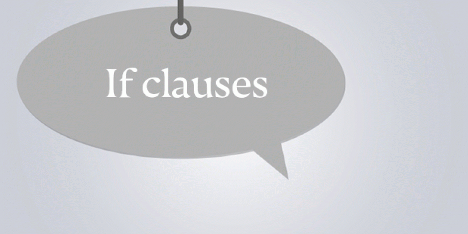 Schild mit Aufschrift "If clauses"