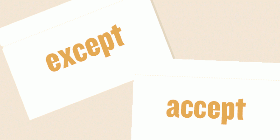 Karteikarten: "accept" und "except"