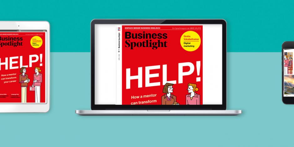 verschiedene Geräte mit Business-Spotlight-Inhalten