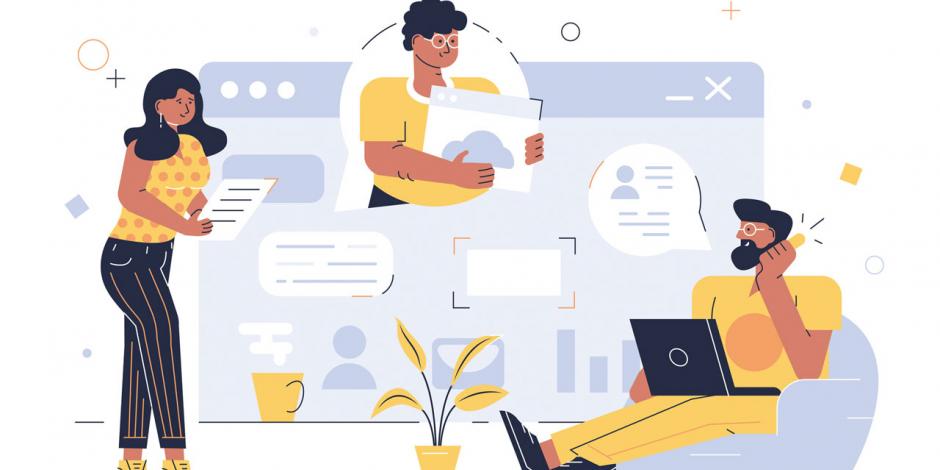 Illustration: Personen im Büro