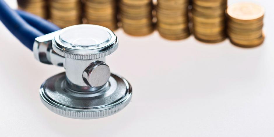 stethoscope and coins