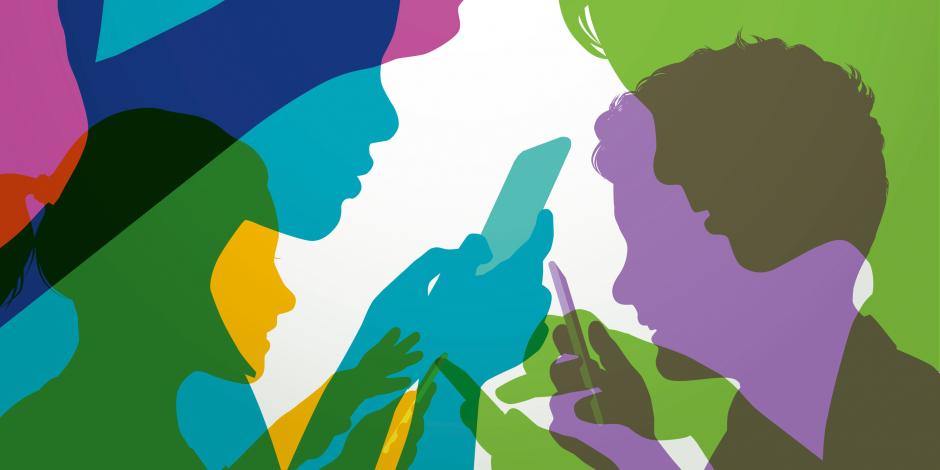 People using their phones