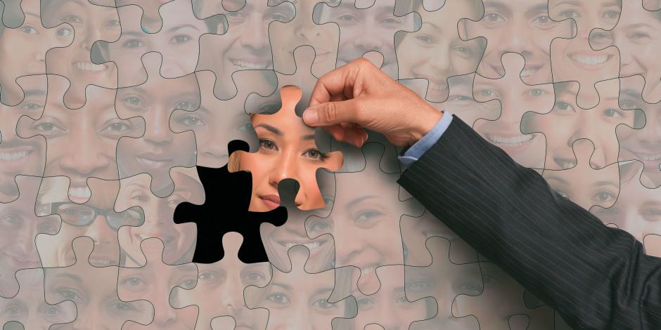 Jigsaw puzzle of people‘s faces