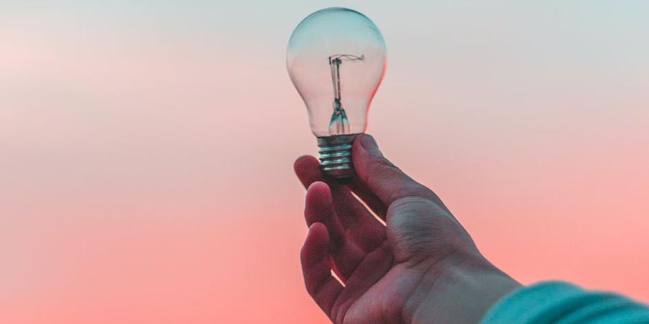 hand holding lightbulb