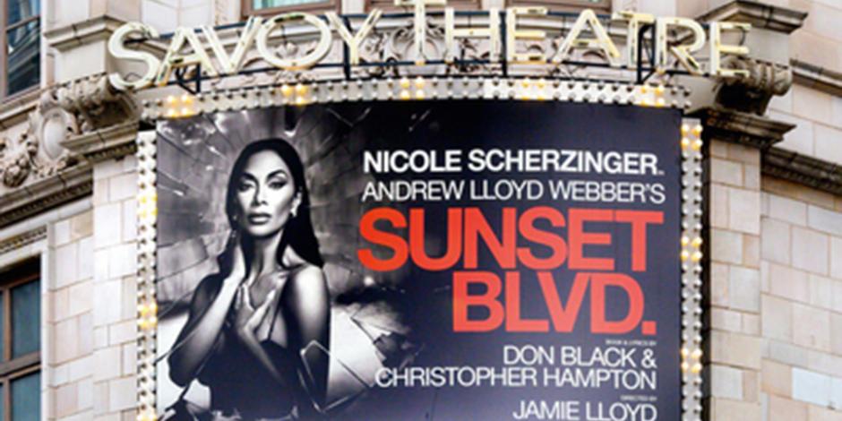 London, UK. Sunset Blvd. at the Savoy Theatre, the Strand, November 2023
