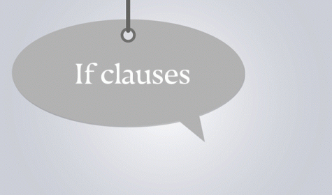 Schild mit Aufschrift "If clauses"