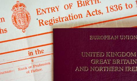 UK birth certificate and passport