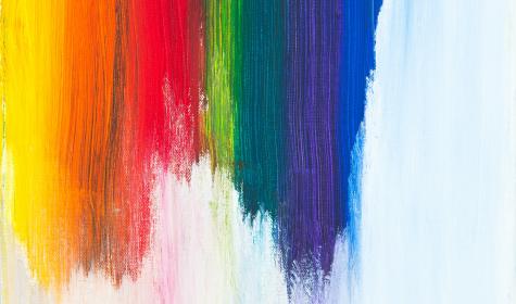 rainbow colors on white canvas