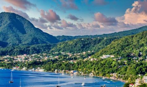 A view of the coast of Roseau, Dominica