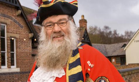 Shropshire town crier Martin Wood smiling for the camera