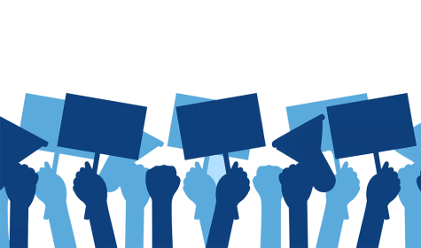 Waving signs of protest concept illustration background.